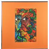 Larry Stevens Framed Offset Lithograph Adam