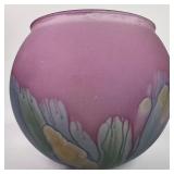 Nouveau Art Glass Rueven Art Glass Hand Painted Va