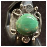 Large Statement Green Gemstone Southwestern Style