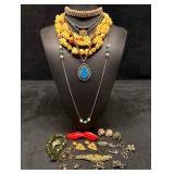 19pc Colorful Fables and Findings Costume Jewelry