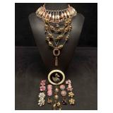 16pc Pink and Gold Tones Blush and Brass Costume J