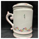 Floral Ceramic Lidded Mug with Insert Strainer