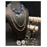 25pc Blue and Silver Radiant Ripple Costume Jewelr