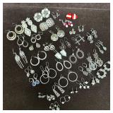 Large Costume Earring Lot Rhinestone and Mixed Sty