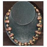 Vintage Italian Murano Black And Gold Art Glass Be