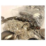 Over 1 Pound of Silver Toned Charms, Beads, Broken