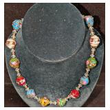 Vintage Italian Murano Art Glass Bead Necklace RTC