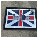 Three Olives Vodka Framed Mirror Bar Sign Union Ja