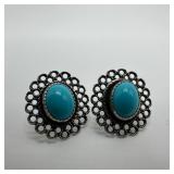 Scalloped Silverwork Filigree Bezel Frame Faux Tur