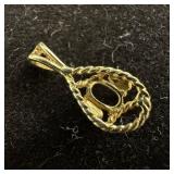 14K Gold Empty Setting Pendant L93