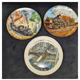 3 Collectable American Train Plates