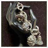 925 Silver Charm Bracelet with Ornate Charms with