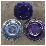 Cobalt and Light Blue Plate Dish Set Small Plates
