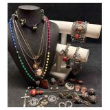 23pc Colorful and Silver Tones Vint-Edge Costume J