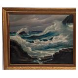 Leonard Rodowicz Seascape Original Oil Painting J