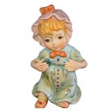 Vintage Ceramic Baby Girl Figurine