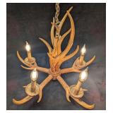 Ceiling Light Deer Antlers Resin 5 Light Chandelie