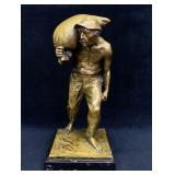 Antique Gilt Bronze Peasant By P. L. Kowalczewski