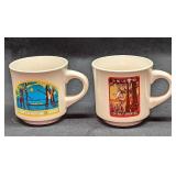 2 Vintage Boy Scout Camp La-No-Che Ceramic Mugs