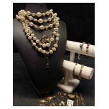 16pc Plum Gold and Pearls Evermore Estate Costume