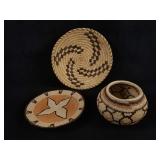 Set of 3 Decorative Choco Indian Baskets From Rain