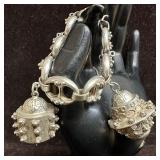 Coral Moonstone Agate Sone Setting Ornate Fob Char