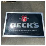 Becks Beer Framed Advertising Bar Mirror Sign Anhe