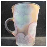 Art Nouveau Frosted Glass Demitasse Cup Purple Art