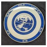 10" Vintage Wang S. Inc Blue Chinoiserie Porcelain