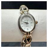 Sterling Silver Watch Onyx & Mother of Pearl Brace
