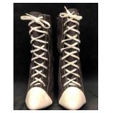 Funtasma Referee Black Canvas White Patent By Plea