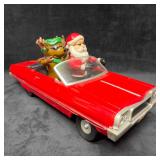 Gemmy Christmas Red Impala Low Rider Car Santa Rei