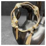 Murano Venetian Lamp Glass Work Clear White Beaded