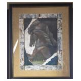 Large Dark Black Horse Print Roman Chess
