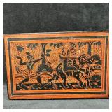 Antique Burmese Lacquerware Style Decorative Lid T