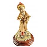 Capodimonte Porcelain Boy With Papers Figurine