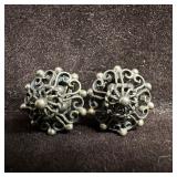 Circular Ornate Filigree Floral Like 800 Silver Cl