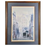 Framed Michel Delacroix Paris Street Scene