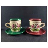 Vintage Waechtersbach Mugs w Tea Strainer and Lid