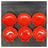 Emile Henry France Artisan Red Maroon Shell Ruffle