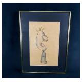 Original Signed Jager Cartoon Framed Sketch (Wl)