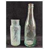 Antique Deep Rock Water Co Bottle and Glass Jar