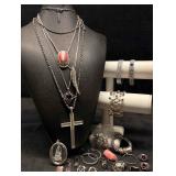 20pc Pink and Silver Toned Argent Court Costume Je