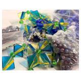Over a Pound of Blue Toned Charms, Beads, Broken C