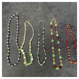 Costume Jewelry Clear Glass Crystal Necklace Set L