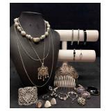 19pc Silver and Blush Art Nouveau Garden Costume J