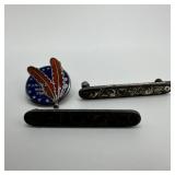Sterling Silver Pins Brooch Set United War Fund En