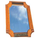 Wooden 26" x 38" Floral Wall Mirror