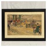 Framed English Hunting Scene Print After Cecil Ald