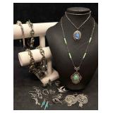 15pc Blue Green and Silver Tones Patina Peak Costu